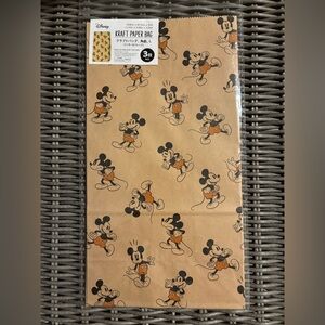 Disney/Mickey Mouse Brown Kraft Paper Bag. 3 piece set. Brand new.